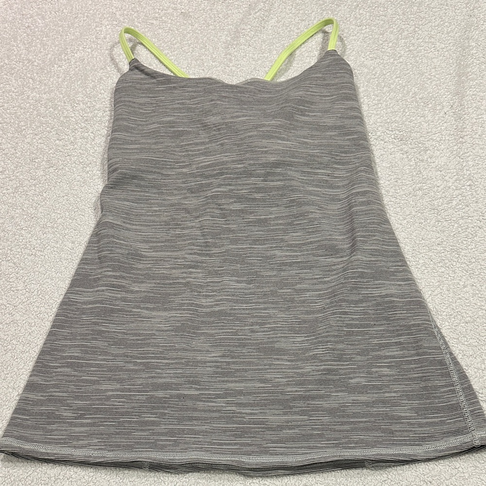 Lululemon Gray Women's Top with Lime Straps size 6